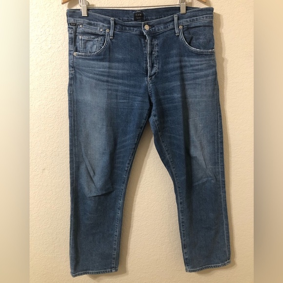 Citizens Of Humanity Emerson Slim Boyfriend Jeans in Medium Blue Wash - Size 32 - Picture 1 of 11